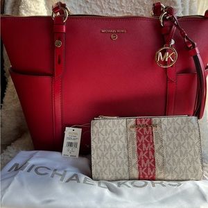 Micheal Kors Sullivan Large Tote and Jet Set Travel Wallet